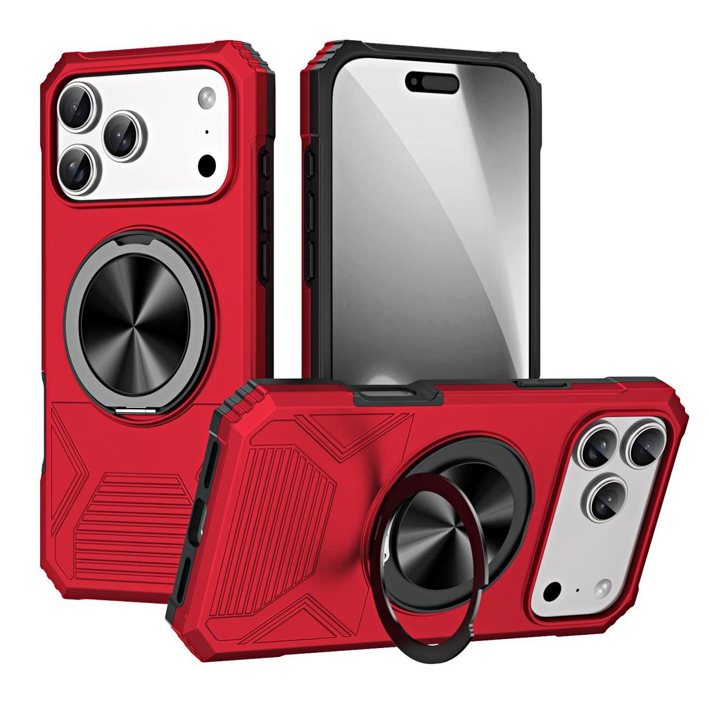 Противоударный магнитный чехол для iPhone 17 Pro Max с кольцом-подставкой, вращающимся на 360°