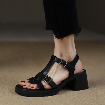 Женские сандалии Женские тапочки Уличный каблук Летние Мягкая ткань Высокие каблуки Римская мода Женская обувь Роскошные сандалии