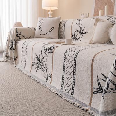 1 шт. Пушистое теплое полотенце для дивана в бамбуковом стиле с кисточками, одеяло-чехол для дивана для гостиной - уютное одеяло для диванов