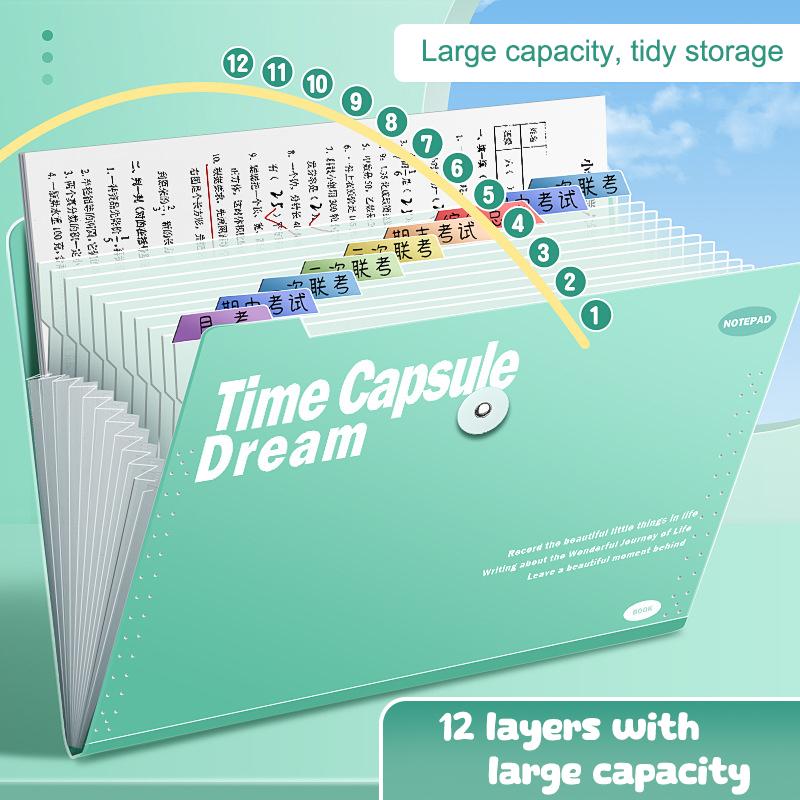 Папка-файл формата А4 с 5/8/12 карманами, хранилище для контрольной бумаги, портативный водонепроницаемый органайзер, большая емкость, классифицированный портфель