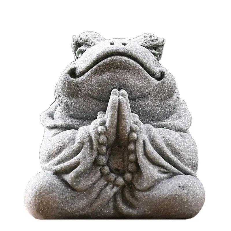 Креативное украшение чайной тарелки для чайной комнаты, привлекающее богатство, золотая жаба, нити для животных, ароматизатор для чайных питомцев