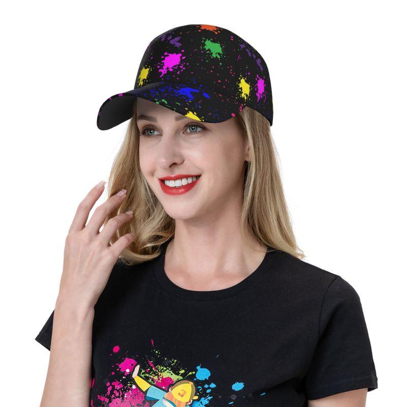 Яркая кепка Snapback с брызгами краски для мужчин и женщин, в стиле Хип-Хоп, Бейсболка, Регулируемая, Тракер, Солнцезащитная