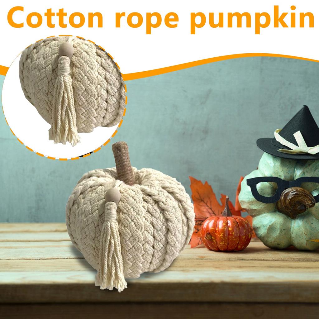Cotton Rope Pumpkin, Desktop Ornaments, Hand-woven Decorations, Holiday Decoration Props.