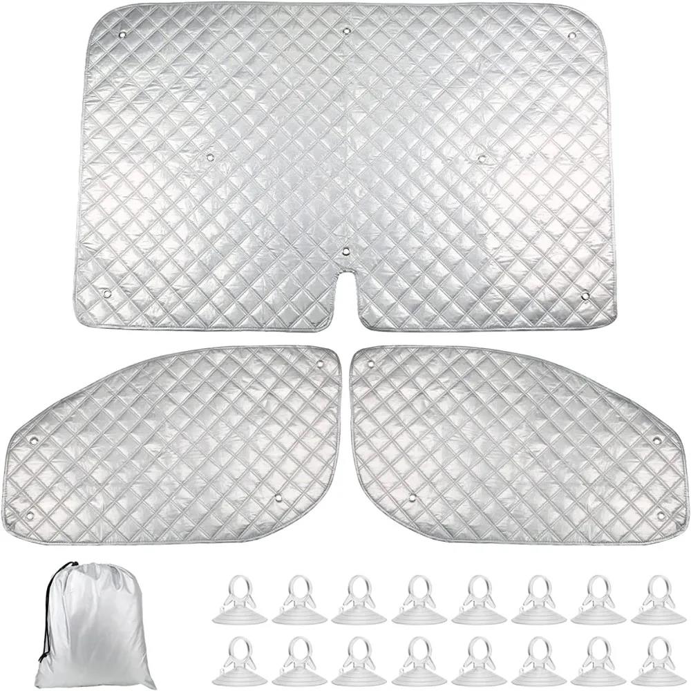 3 Set Car Sunshade Windshield Covers Sun Block for Ford Transit Custom MK8 2012-2022 Auto Window UV Protection Shield ReflectiveGood product
