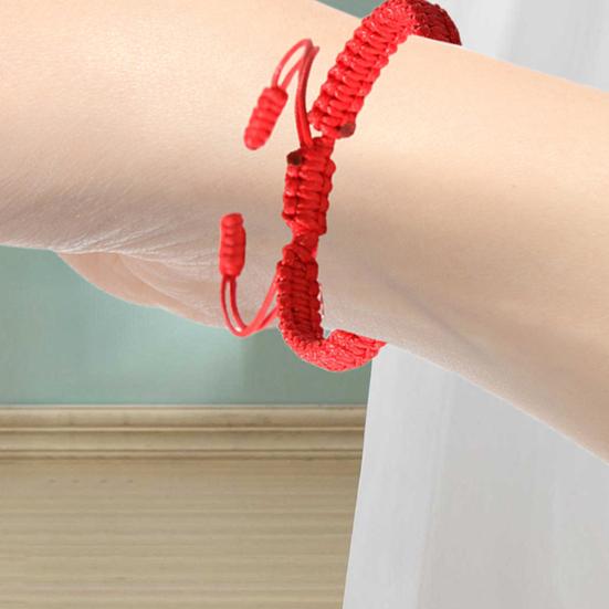 Unisex Hand Rope Adjustable Handmade Braided Solid Color Thick Anti-break Lightweight Stackable Wristband Symbolic Colors