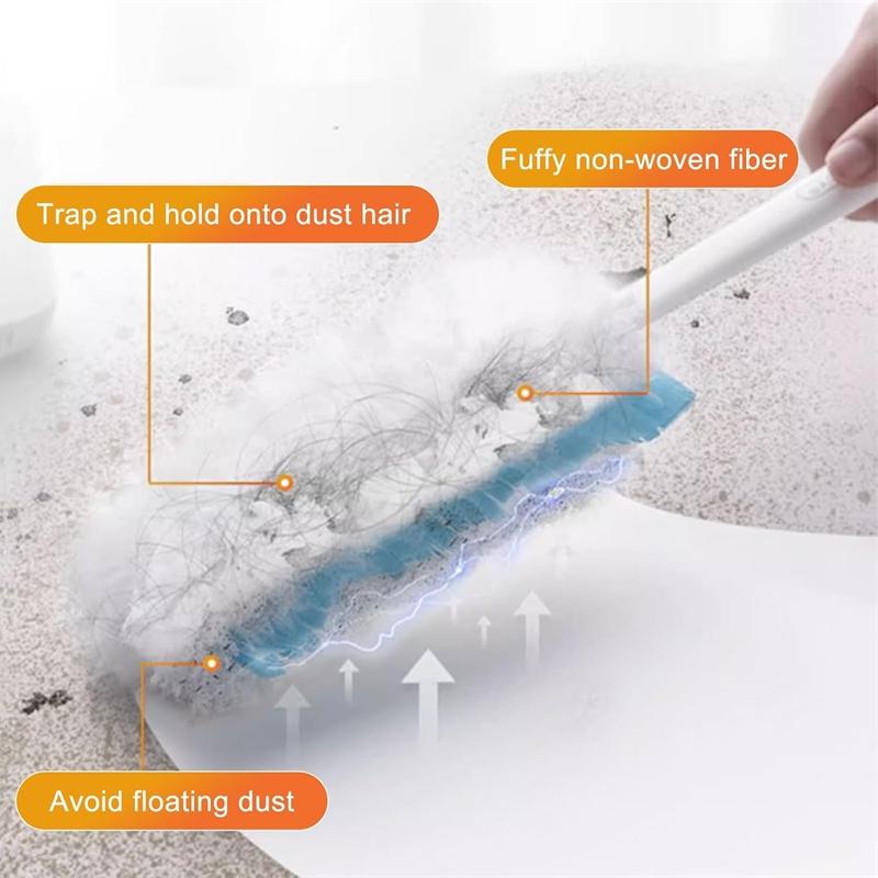 22pcs Disposable Dust Magnet Dusters Set, Fluffy Dusters with 1 Long Handle + 1 Short Handle+ 20 Duster Refills