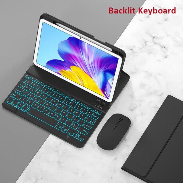Чехол со светодиодной клавиатурой для Huawei Matepad 11 10,4 Pro 10,8 M6, чехол с гнездом для карандаша для Xiaomi Mipad 5 Pro, чехол из искусственной кожи