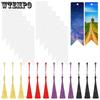WTEMPO Clear Acrylic Blank Colorful Tassel Bookmarks Hand-Painted Bookmarks Gifts for Book Lovers/Readers DIY Hanging Tags Labels Making Accessories