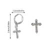 Personality Asymmetric Cross Stud Earrings For Women Shiny Zircon Cross Pendant Hoop Earring Hip Hop Punk  Ear Studs Jewelry Accessories