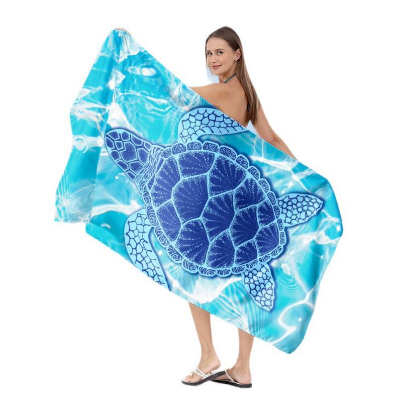 Quick Dry Beach Towel Adults Double Sided Plush Digital Print Sun Protection Cover Up Swim Bath Large Size Customizable