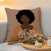 Cushion Cover  Linen  SkinFriendly Soft Decorative Case For Sofa Home Decor Black Woman Art Anime Pillow cover