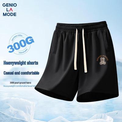 GENIOLAMODE Мужские повседневные шорты прямого кроя, плотность 300 г/м²