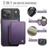 For iPhone 17 Pro Max Case JEEHOOD J05 Leather Mobile Cover with Detachable Magnetic Card Bag