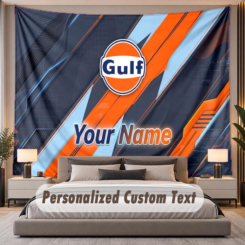Custom Name Text Tapestry Gulf Personalized Polyester Wall Tapestry For Bedroom And Room