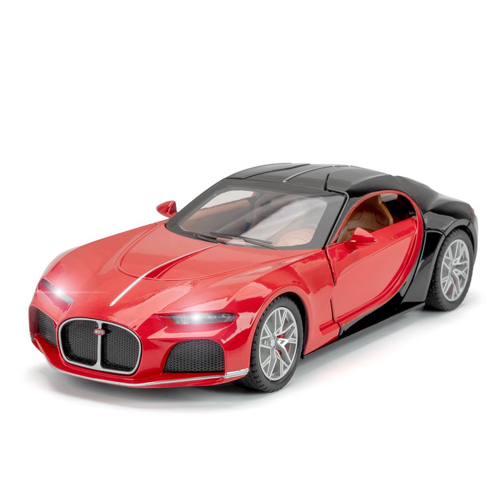 1/24 масштаб Bugatti Atlantic Supercar, литая под давлением модель автомобиля, игрушечный автомобиль с откатным механизмом со звуком и светом для детей, коллекция подарков для мальчиков и девочек