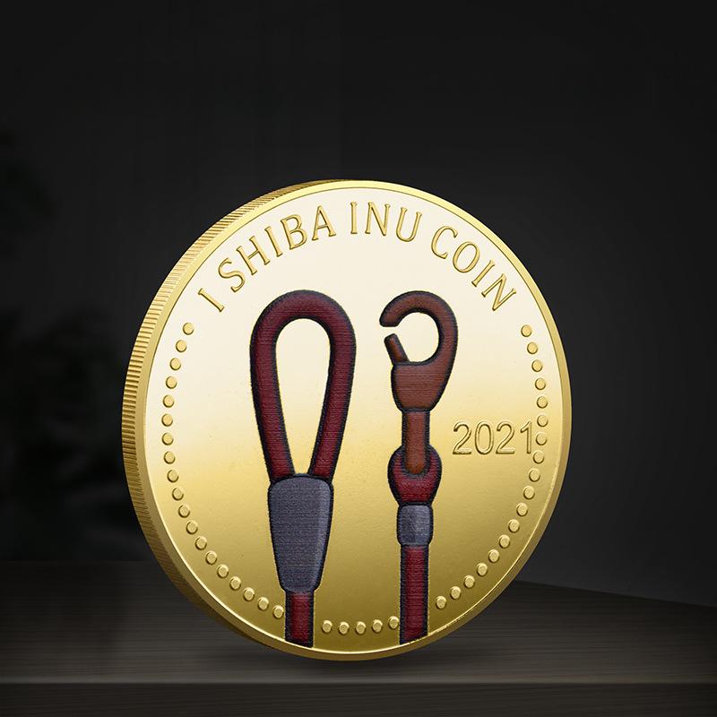 Цветная УФ Монета Сиба-ину Виртуальная Памятная монета Цифровая Виртуальная валюта Золотые монеты, Рождественский подарок, Наполнители для чулка