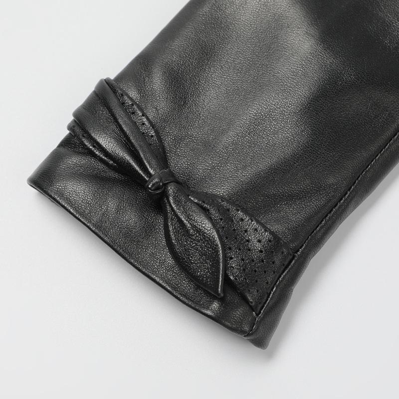 Кожаные перчатки женские зимние бархатные утолщенные теплые овчинные сенсорные экраны велосипедные зимние модные маникюрные короткие кожаные перчатки