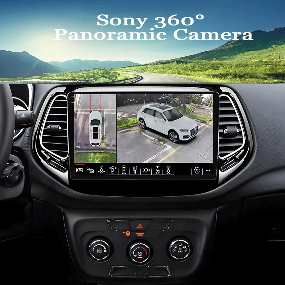 Для Jeep Compass 2017 - 2019 360 камера головное устройство Android 14 видеоплеер автомобильное радио Авторадио Мультимедиа GPS навигация монитор