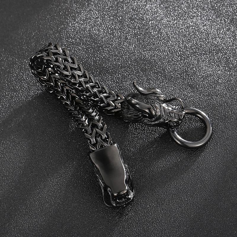 4 стиля, серебряный цвет, европейские и американские модные ювелирные изделия, мужской многослойный браслет, мужской браслет с властным двойным драконом, пряжка для крана