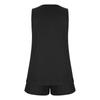 Женская летняя цельная майка из двух частей, жилет без рукавов с v-образным вырезом и шорты, комплект