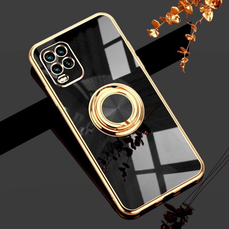 Силиконовый чехол с покрытием для Xiaomi Mi 10T Pro 11 Redmi Note 10 Pro Max 10S 10Pro Note10 S, мягкие чехлы с рамкой и кольцевым держателем