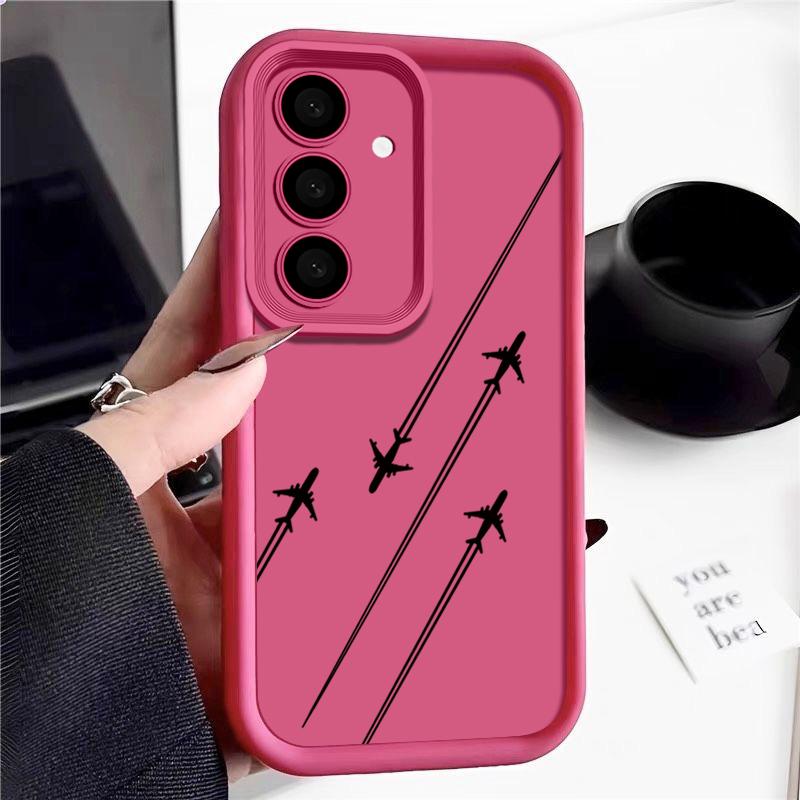 Aircraft Route Print Matte Shockproof Case For Samsung S25 S24 FE S23 Ultra S22 A16 A56 A15 A55 A36 A35 A54 A15 Lens Protection TPU Soft Phone Cover
