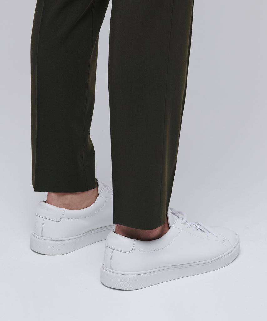 MUSINSA STANDARD Skinny Hidden Elastic Waist Crop Slacks [Khaki]
