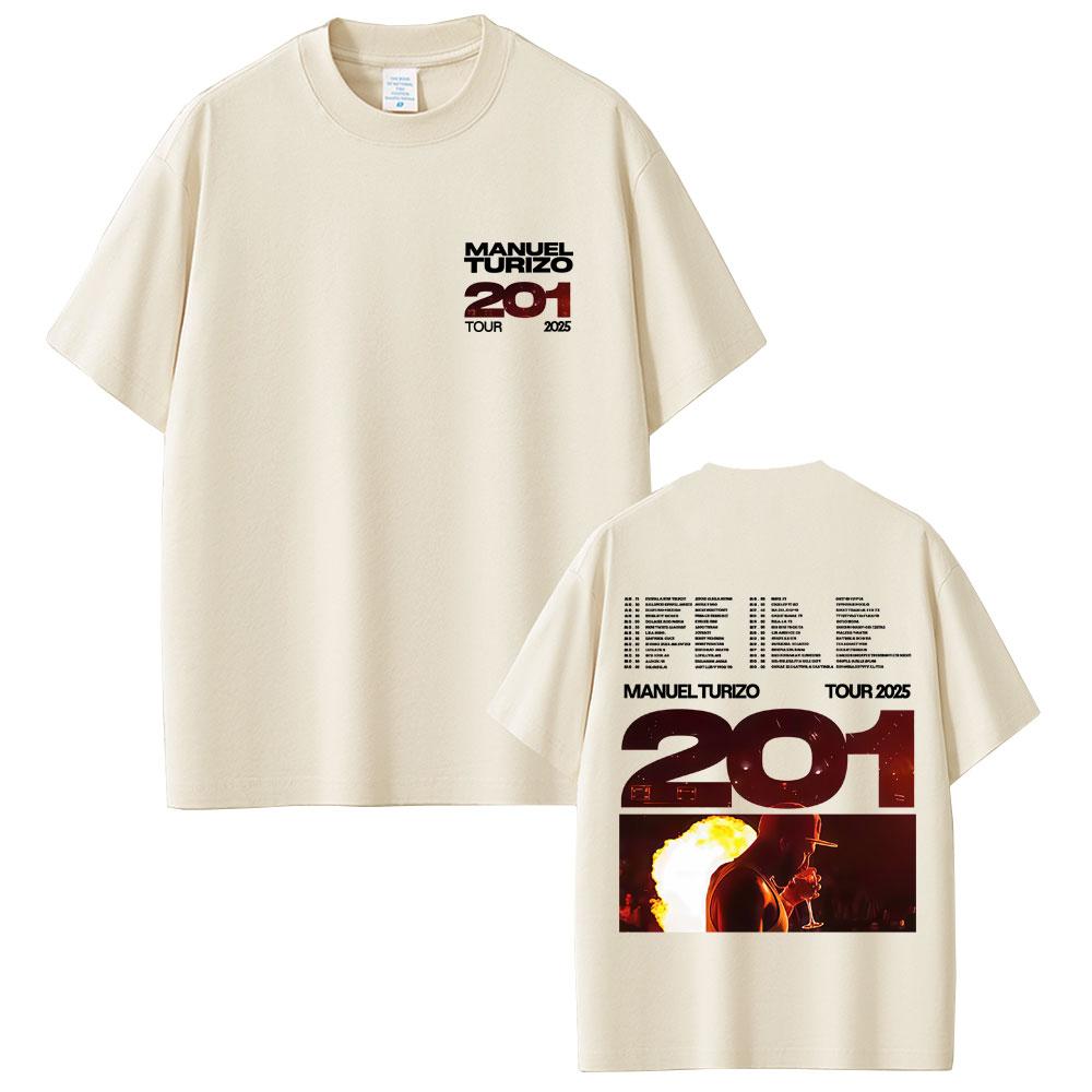 Manuel Turizo 201 Tour 2025 Tshirt Men Women Clothing Hip Hop Fashion Oversized T Shirts Mens Casual Cotton Vintage Tshirts