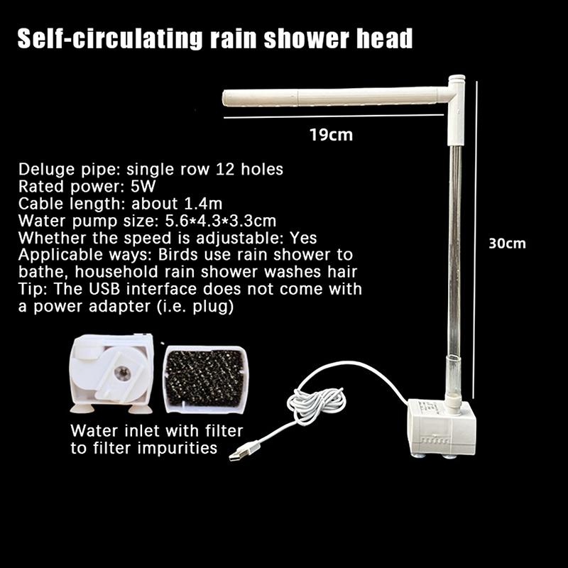 Hot Sale New Automatic Parrot Bird Bath Tub USB Electric Pet Circulating Water Bathtub Shower Fountain Pet Supplies
