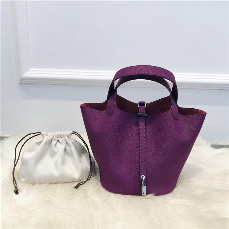 Модная сумка-корзина, женская сумка, сумка-ведро, новая повседневная сумка-ведро из коровьей кожи с верхним слоем