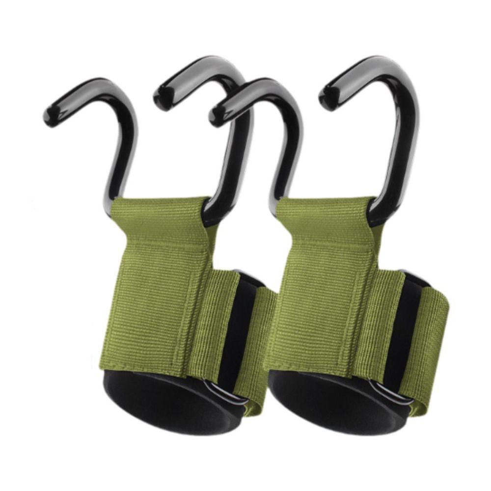 1 pair Adjustable Weight Lifting Grip Hook Pull-up Steel Hook Grips Strap Weightlifting