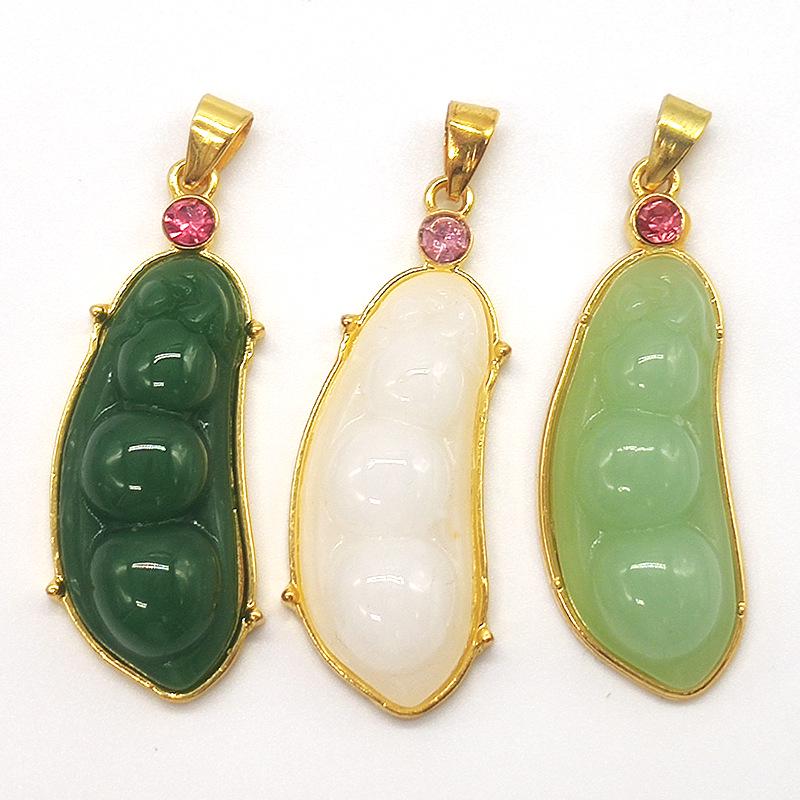 Позолоченное нефритовое ожерелье с подвеской Pixiu & Guanyin Buddha