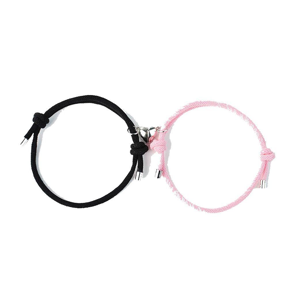 Love Couple Bracelet Handmade Fortune Bracelet Retro Magnetic Heart Bracelet  Couple