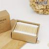 200/400 деревянных ватных палочек, бамбуковые ватные палочки, экологически чистые, с двойным кончиком, без пластиковых ушных палочек, коробка из крафт-бумаги (ящик для хранения вещей)