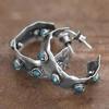 Fashion Geometric Shape Women Hoop Earrings Antique Silver Color Versatile Accessories Daily Wear Female Earrings Jewelry