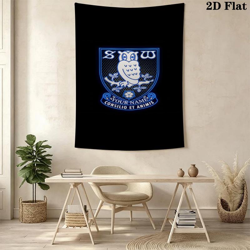 SHEeffield Wednesday Football Club Custom Name Wall Tapestry Aesthetic Wall Hanging Printed Fabric Blanket Decorative Tapestries for Bedroom Living Ro