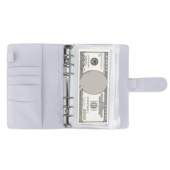 Money Saving Binder with Spending Budget Sheet Money Envelopes Hidden Compartments PVC Waterproof A6 Budget Binder Budget Planner Book