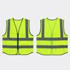 Men High-Visibility Reflective Vest V-neck Sleeveless Multi Pockets Design Waistcoat Clear ID Pocket Pen Holder Breathable Mesh Vest Coat