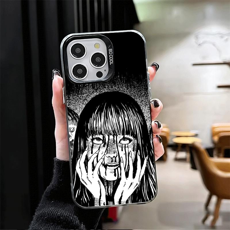 Японский Хоррор Аниме Ударопрочный Чехол для Телефона для iPhone 17 Air 16 16E 15 Pro Max 14 Plus 13 Mini 12 Задняя Крышка Противоударный Fundas