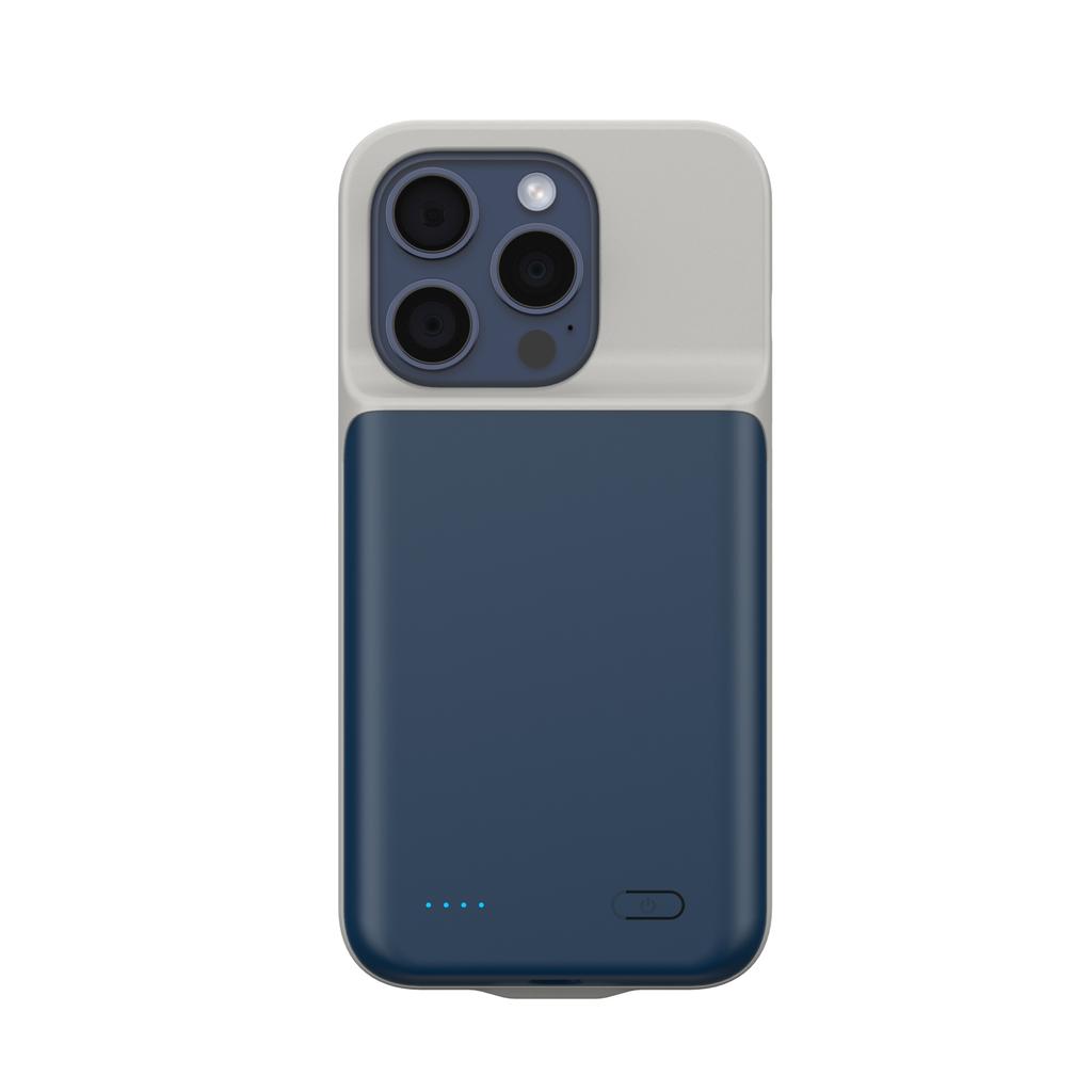 Совместимо с Apple 15 Pro Max, 14 Plus, 13 Mini, 12, 11, XS, XR: Аккумулятор с задним зажимом, портативный внешний аккумулятор и защитный чехол