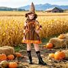 Kids Girls Halloween Dress Pumpkin Witch Cosplay Costume Casual Tutu Dress Party Stage Festival Outfit