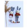 Amigurumi Rabbit Toy - Teether And Pacifier Chain/strap
