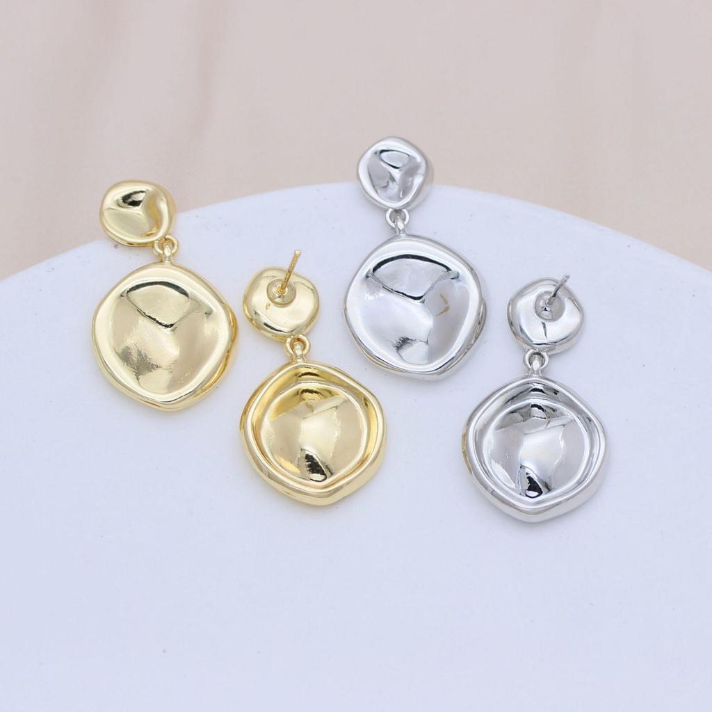 Минималистичные геометрические серьги-пусеты из серебряных игл S925, полированное золото, модная роскошь, трансграничные бестселлеры, ювелирные украшения для ушей.