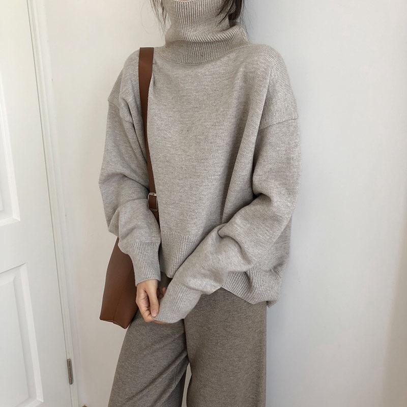 Hirsionsan Cashmere Oversized Turtleneck Knitted Sweater Women Winter Thicken Warm Solid Basic Pullovers Female Casual Soft Long Sleeve Jumper