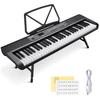 Mini Electronic Keyboard, Stand-Up Keyboard, 61 Keys, 24 Demo Songs, 255 Notes, 255 Rhythms, Built-in LCD Display, Portable, Lightweight, Multifunctio