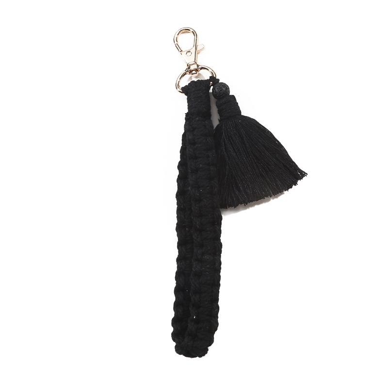 Плетеный брелок в стиле бохо с хлопковым шнуром-лобстером, ремешок для ключей, ремешок для женщин, аксессуар