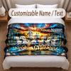 Мягкое одеяло с тематикой лошадей, персонализированное, с печатью имени, теплое одеяло, декор для дома, дивана, спальни