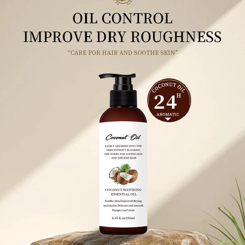 250 мл кокосовое массажное масло для ухода за волосами на теле, гладкое, питательное, увлажняющее