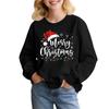 Kids' Fashion Loose-Fit Casual Long-Sleeve Christmas Print Oversized Crewneck Sweatshirt