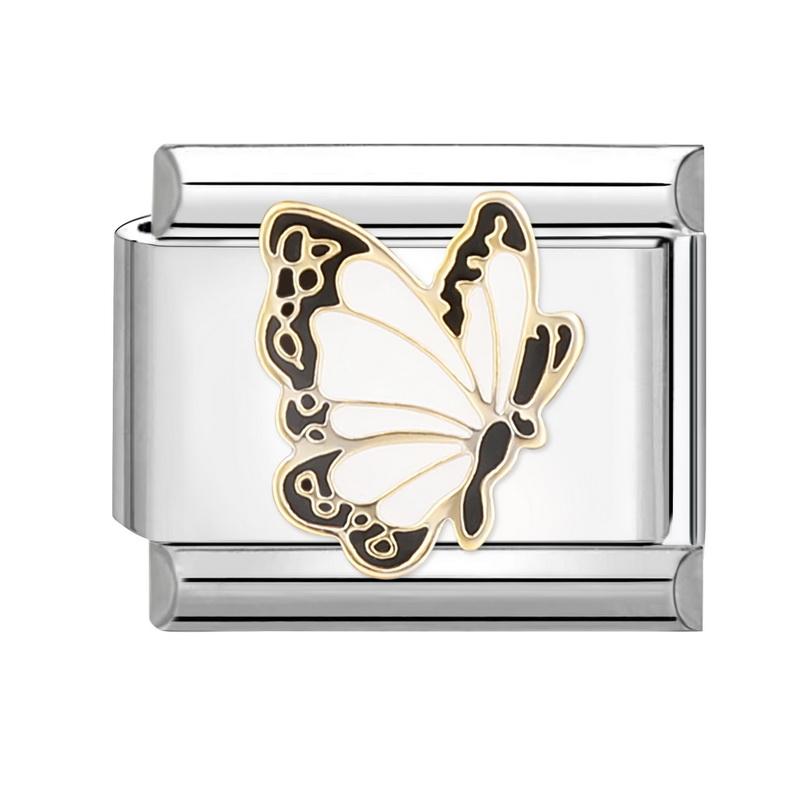 Модные цветы Глаза дьявола Сердце Бабочка Вишня Итальянские шармы из нержавеющей стали Подходят для браслета 9 мм Циркон DIY Изготовление Подарки